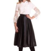 fusta midi piele